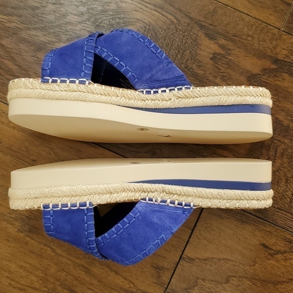 Vince Camuto Belisnda Leather Crossband Slide Platform Sandles Size 8W - Picture 11 of 17